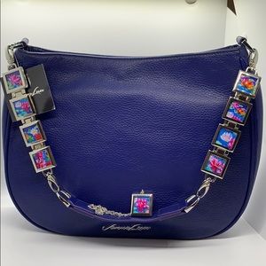 Carmella Authentic Leather Locket Strap Purse / Hobo Bag